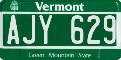VT license plate AJY629