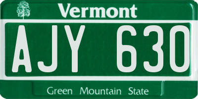 VT license plate AJY630