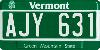 VT license plate AJY631