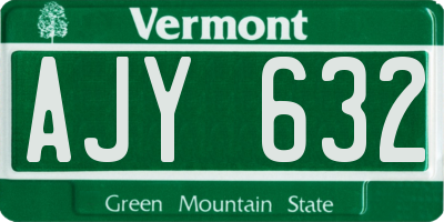 VT license plate AJY632
