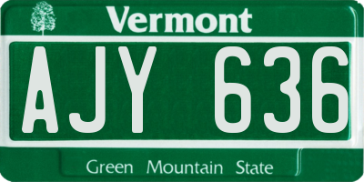 VT license plate AJY636