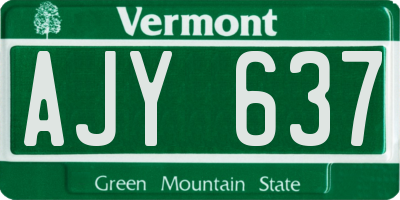 VT license plate AJY637