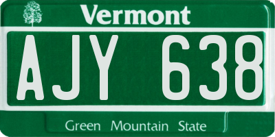 VT license plate AJY638