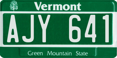 VT license plate AJY641