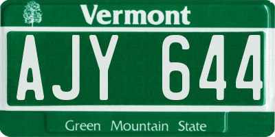 VT license plate AJY644