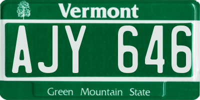 VT license plate AJY646