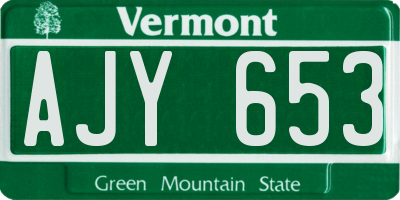 VT license plate AJY653