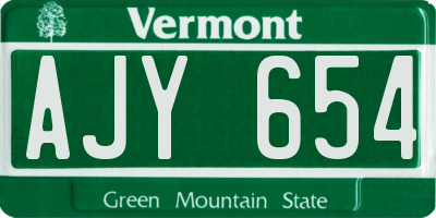 VT license plate AJY654