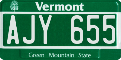 VT license plate AJY655
