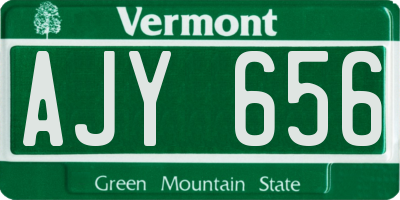 VT license plate AJY656