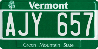 VT license plate AJY657