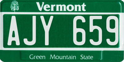 VT license plate AJY659
