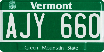 VT license plate AJY660