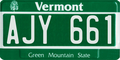 VT license plate AJY661