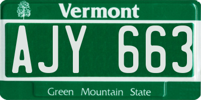 VT license plate AJY663
