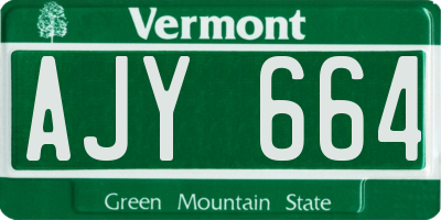 VT license plate AJY664