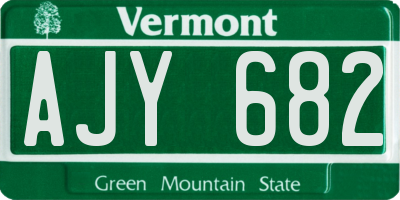 VT license plate AJY682