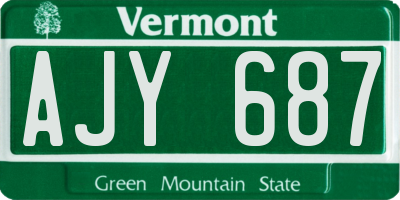 VT license plate AJY687