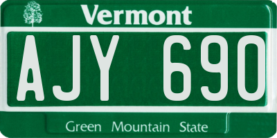 VT license plate AJY690