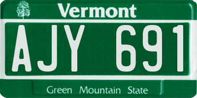 VT license plate AJY691