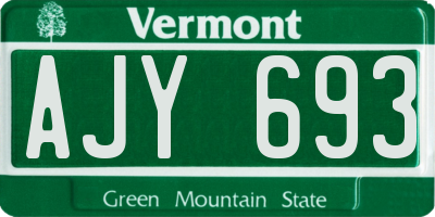 VT license plate AJY693