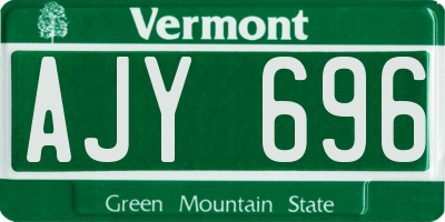 VT license plate AJY696