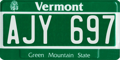 VT license plate AJY697