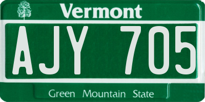 VT license plate AJY705
