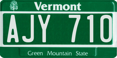 VT license plate AJY710