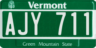 VT license plate AJY711