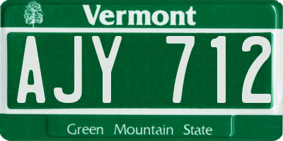 VT license plate AJY712