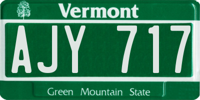VT license plate AJY717