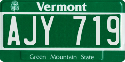 VT license plate AJY719
