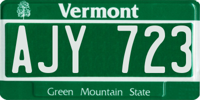 VT license plate AJY723