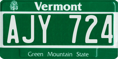 VT license plate AJY724