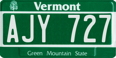 VT license plate AJY727