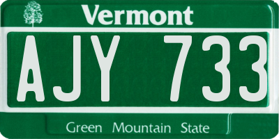VT license plate AJY733