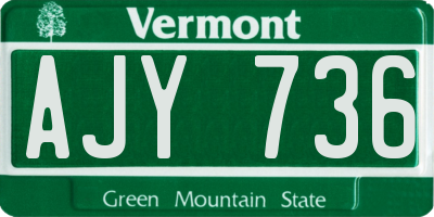VT license plate AJY736