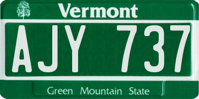 VT license plate AJY737