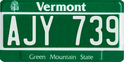 VT license plate AJY739