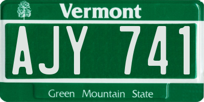 VT license plate AJY741