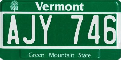 VT license plate AJY746