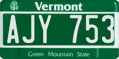 VT license plate AJY753