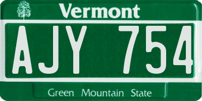 VT license plate AJY754