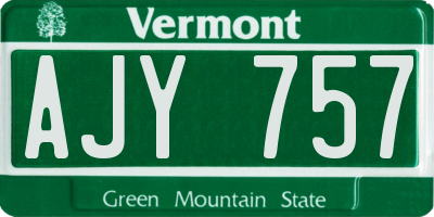 VT license plate AJY757