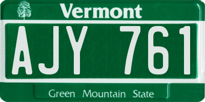 VT license plate AJY761