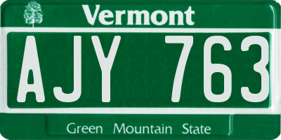 VT license plate AJY763