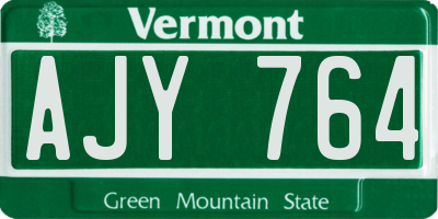 VT license plate AJY764