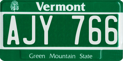 VT license plate AJY766