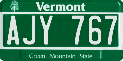 VT license plate AJY767